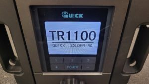 Quick TR1100 Rework Station Boot Screen Model Number